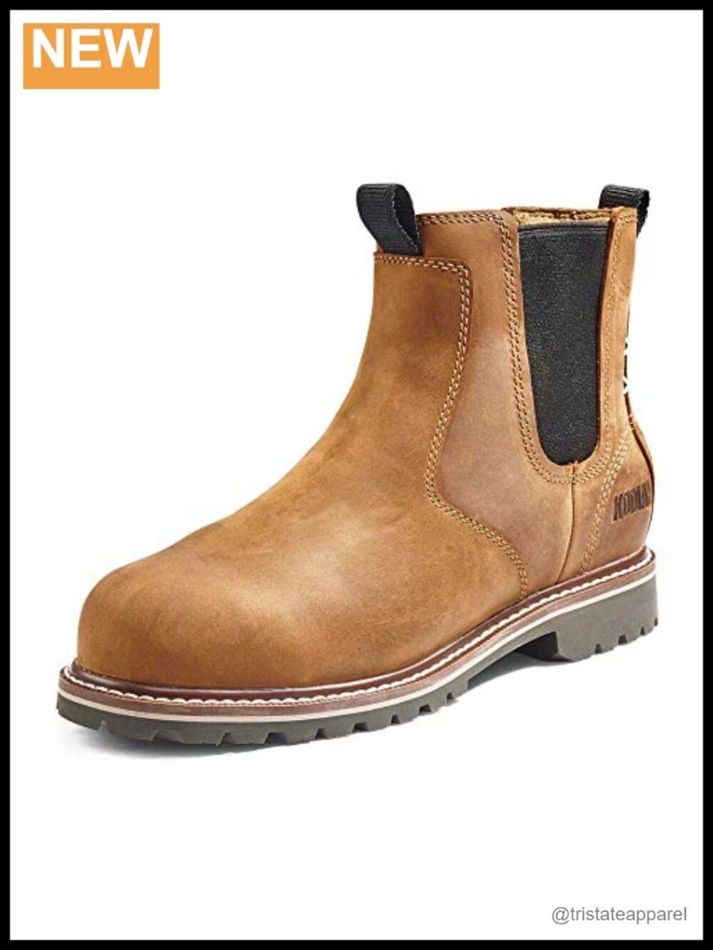 Women's Waterproof Leather Composite Toe Chelsea Work Boots Slip-On Ankle